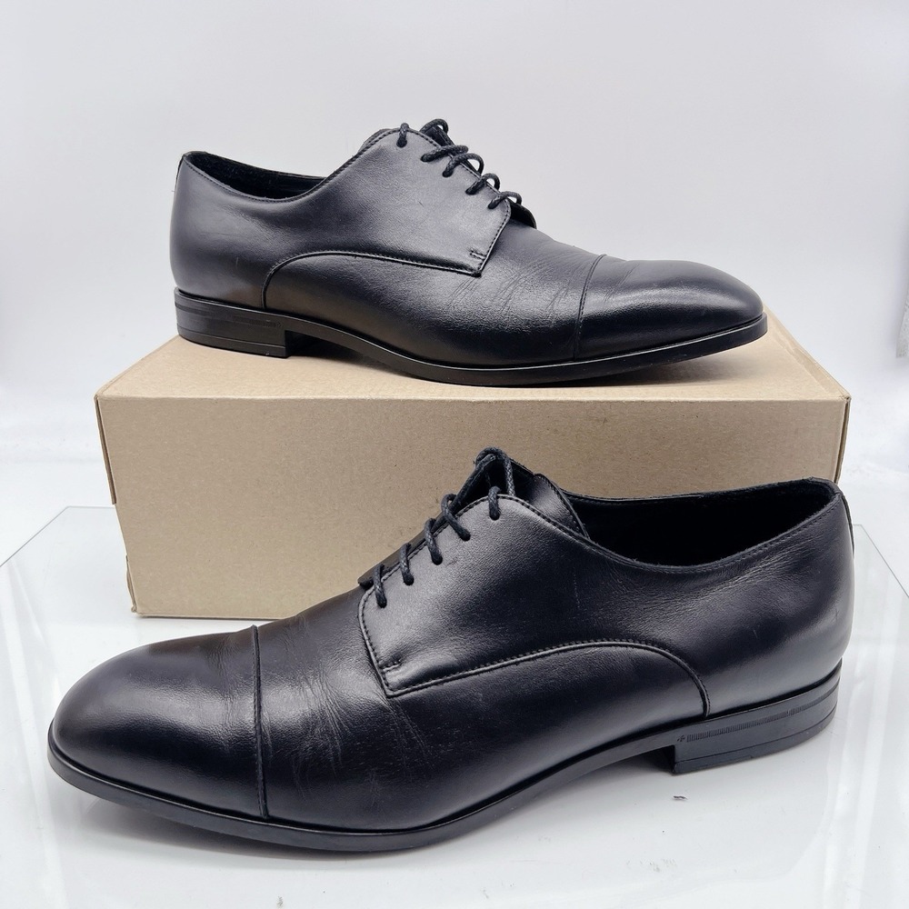 Bally Olexi Men's Derby Oxford Dress Shoes Cap Toe Black Leather US 11 $620